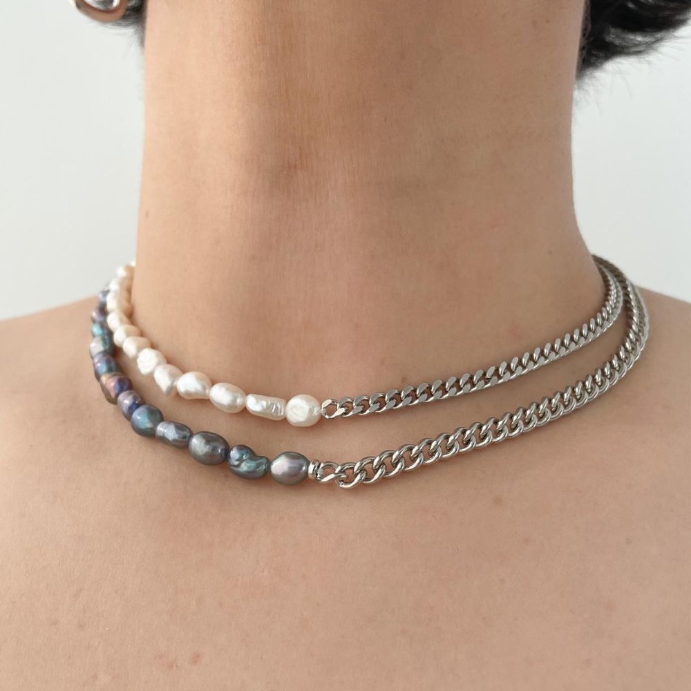 Cultured pearl necklace photographed for a marketplace product listing